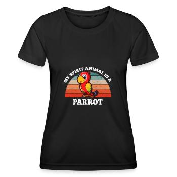 Oiseau Fan Perroquet Mon Animal est un Perroquet - T-shirt sport Femme - noir - Devant - AI Model Female 172 light (172cm)