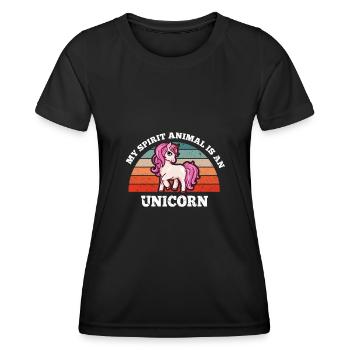 Retro Vintage My Spirit Animal Is A Unicorn - Women's Functional T-Shirt - black - Front - AI Model Female 172 light (172cm)