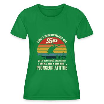 tata pratiquante plongée sous marine plongeur - T-shirt sport Femme - vert - Devant - AI Model Female 172 dark (172cm)