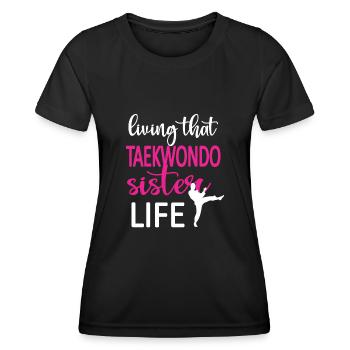 Taekwondo Sœur Fière Taekwondo Sœur - T-shirt sport Femme - noir - Devant - AI Model Female 172 light (172cm)