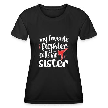 Taekwondo Sœur Fière Taekwondo Sœur - T-shirt sport Femme - noir - Devant - AI Model Female 172 light (172cm)