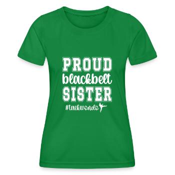 Taekwondo-Schwester Schwarzer Gürtel Schwester - Frauen Funktions-T-Shirt - Kelly Green - Vorne - AI Model Female 172 dark (172cm)
