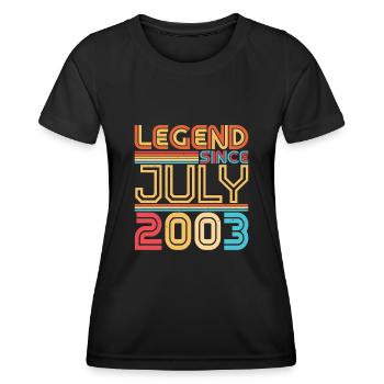 Month of birth July 2003 - Women's Functional T-Shirt - black - Front - AI Model Female 172 light (172cm)