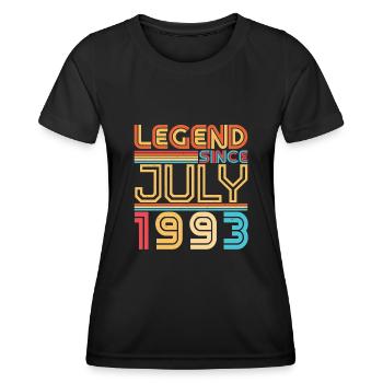 Year of construction July 1993 - Women's Functional T-Shirt - black - Front - AI Model Female 172 light (172cm)