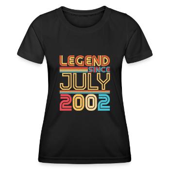 20 ans en juillet 2002 - T-shirt sport Femme - noir - Devant - AI Model Female 172 light (172cm)