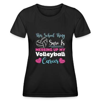 Équipe de volley-ball cette école - T-shirt sport Femme - noir - Devant - AI Model Female 172 light (172cm)