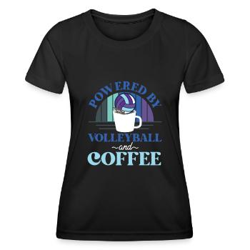 Café de l’équipe de volley-ball - T-shirt sport Femme - noir - Devant - AI Model Female 172 light (172cm)