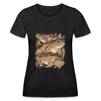 Crapaud grenouille - T-shirt sport Femme - noir - Devant - AI Model Female 172 light (172cm)