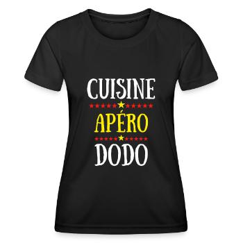 cuisine apéro dodo - T-shirt sport Femme - noir - Devant - AI Model Female 172 light (172cm)