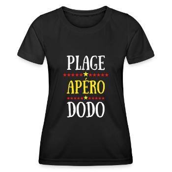 plage apéro dodo - T-shirt sport Femme - noir - Devant - AI Model Female 172 light (172cm)