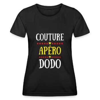 couture apéro dodo - T-shirt sport Femme - noir - Devant - AI Model Female 172 light (172cm)