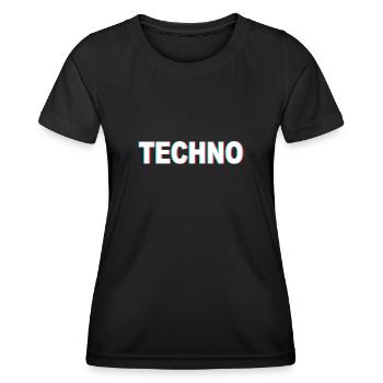 Techno - T-shirt sport Femme - noir - Devant - AI Model Female 172 light (172cm)