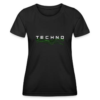 Techno - T-shirt sport Femme - noir - Devant - AI Model Female 172 light (172cm)