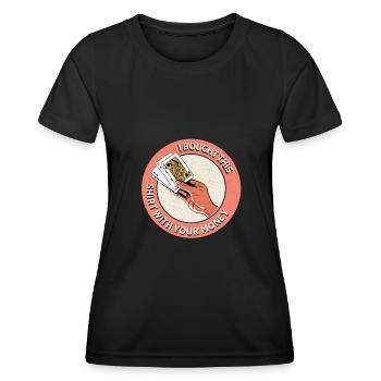 J’ai acheté cette chemise avec votre argent - Funny Poker - T-shirt sport Femme - noir - Devant - AI Model Female 172 light (172cm)