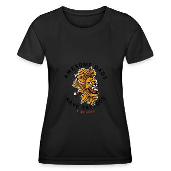 Awesome Dads have Tattoos and Beards - Frauen Funktions-T-Shirt - Schwarz - Vorne - AI Model Female 172 light (172cm)