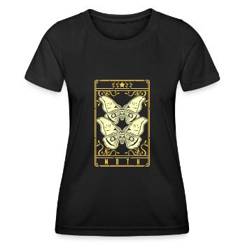 Moth Tarot Motten Occult Motte Goth - Frauen Funktions-T-Shirt - Schwarz - Vorne - AI Model Female 172 light (172cm)