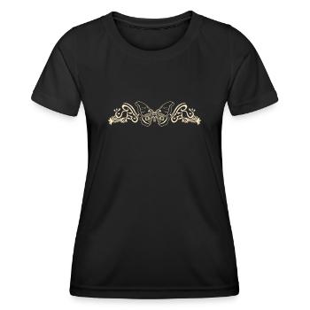 Moth Motten Occult Motte Mystical Goth - Frauen Funktions-T-Shirt - Schwarz - Vorne - AI Model Female 172 light (172cm)