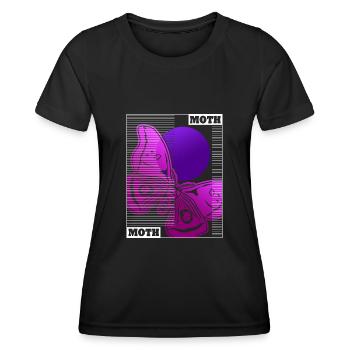 Moth Vaporwave Motten Occult Motte Goth - Frauen Funktions-T-Shirt - Schwarz - Vorne - AI Model Female 172 light (172cm)
