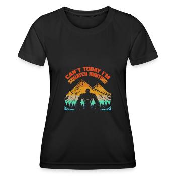 Bigfoot Hunting - Sasquatch Hunter - Frauen Funktions-T-Shirt - Schwarz - Vorne - AI Model Female 172 light (172cm)