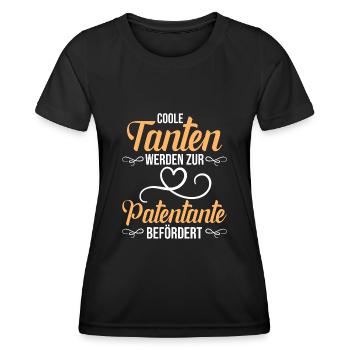 Coole Tanten werden Patentante Taufpatin - Frauen Funktions-T-Shirt - Schwarz - Vorne - AI Model Female 172 light (172cm)