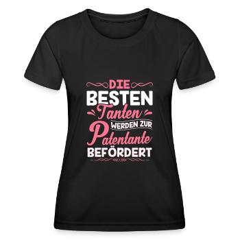 Beste Tanten werden Patentante Taufpatin - Frauen Funktions-T-Shirt - Schwarz - Vorne - AI Model Female 172 light (172cm)
