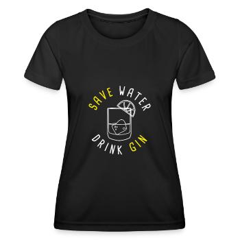 Save Water Drink Gin - Frauen Funktions-T-Shirt - Schwarz - Vorne - AI Model Female 172 light (172cm)