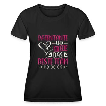 Patentante und Nichte Beste Team Taufpatin - Frauen Funktions-T-Shirt - Schwarz - Vorne - AI Model Female 172 light (172cm)
