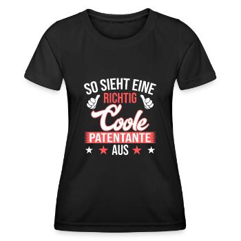 So sieht eine richtig coole Patentante Taufpatin - Frauen Funktions-T-Shirt - Schwarz - Vorne - AI Model Female 172 light (172cm)