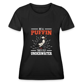 Les macareux volent sous l’eau Plongeurs sur glace - T-shirt sport Femme - noir - Devant - AI Model Female 172 light (172cm)