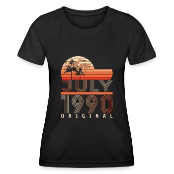 Juli 1990 Geburtstagsgruss - Frauen Funktions-T-Shirt - Schwarz - Vorne - AI Model Female 172 light (172cm)