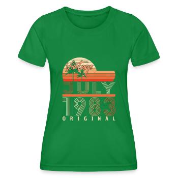 1983 Im Juli Retro - Frauen Funktions-T-Shirt - Kelly Green - Vorne - AI Model Female 172 dark (172cm)
