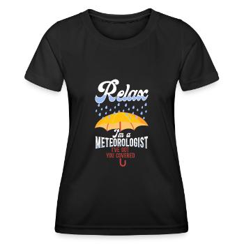 Météorologue Prévisions météorologiques - T-shirt sport Femme - noir - Devant - AI Model Female 172 light (172cm)