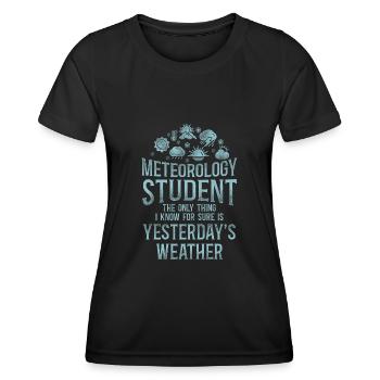 Météorologue Prévisions météorologiques - T-shirt sport Femme - noir - Devant - AI Model Female 172 light (172cm)