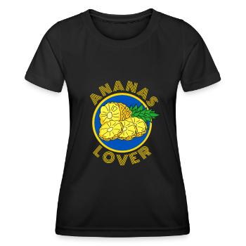 ANANAS LOVER plage vacances à la mer été - T-shirt sport Femme - noir - Devant - AI Model Female 172 light (172cm)