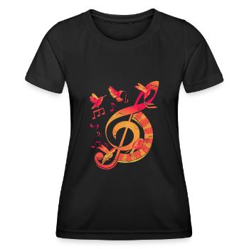 Violinschlüssel Musik Geschenkidee Notenschlüssel - Frauen Funktions-T-Shirt - Schwarz - Vorne - AI Model Female 172 light (172cm)