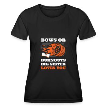 Burnouts Or Bows Gender Reveal Party - T-shirt sport Femme - noir - Devant - AI Model Female 172 light (172cm)