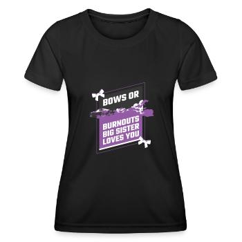 Burnouts Or Bows Gender Reveal Party - T-shirt sport Femme - noir - Devant - AI Model Female 172 light (172cm)