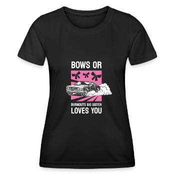 Burnouts Or Bows Gender Reveal Party - T-shirt sport Femme - noir - Devant - AI Model Female 172 light (172cm)