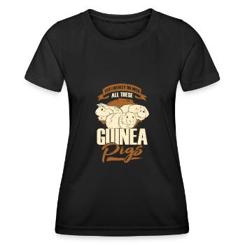 Drôle de cochon d’Inde Animaux Cadeau - T-shirt sport Femme - noir - Devant - AI Model Female 172 light (172cm)