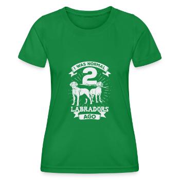 Deux Labrador Retriever Dog Dog Owner Gift - T-shirt sport Femme - vert - Devant - AI Model Female 172 dark (172cm)