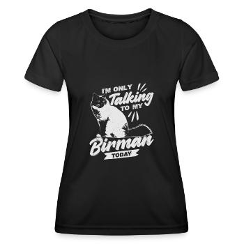 Sacred Burmese Cat Burmese Holder Breeder Gift - Women's Functional T-Shirt - black - Front - AI Model Female 172 light (172cm)