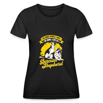 Cadeau de propriétaire de chien de berger allemand - T-shirt sport Femme - noir - Devant - AI Model Female 172 light (172cm)
