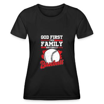 Baseball Sports Baseball Player Cadeau - T-shirt sport Femme - noir - Devant - AI Model Female 172 light (172cm)