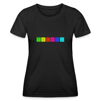 Techno - Frauen Funktions-T-Shirt - Schwarz - Vorne - AI Model Female 172 light (172cm)