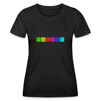 Techno - T-shirt sport Femme - noir - Devant - AI Model Female 172 light (172cm)