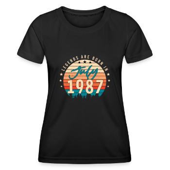 Geschenkidee für Juli 1987 - Frauen Funktions-T-Shirt - Schwarz - Vorne - AI Model Female 172 light (172cm)