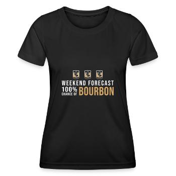 Weekend Forecast 100% Chance Of Bourbon - Frauen Funktions-T-Shirt - Schwarz - Vorne - AI Model Female 172 light (172cm)