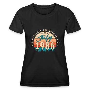 Geburtsjahr 1986 Juli - Frauen Funktions-T-Shirt - Schwarz - Vorne - AI Model Female 172 light (172cm)