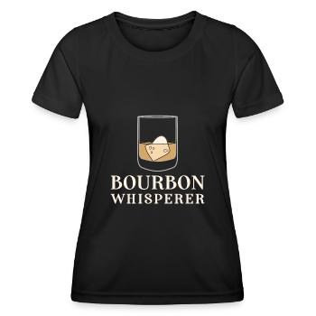 Bourbon Whisperer Sayings For Whiskey Drinking - Frauen Funktions-T-Shirt - Schwarz - Vorne - AI Model Female 172 light (172cm)