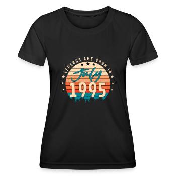 Mois de naissance Juillet 1995 - T-shirt sport Femme - noir - Devant - AI Model Female 172 light (172cm)